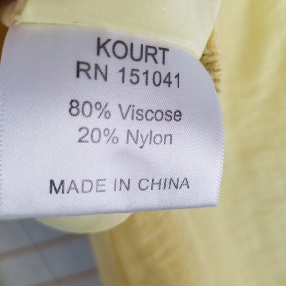 KOURT Revolve Enza Yellow Off Shoulder Puff Long Sleeve Crop Top Small - Picture 5 of 8